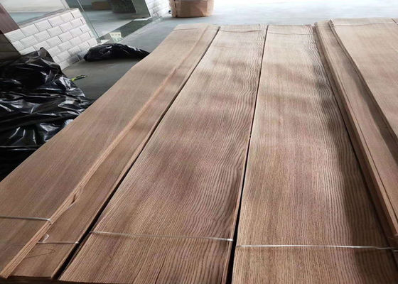 Quarter Cut Brown Ash Wood Veneer Sheets Untuk Furnitur 0.2mm Untuk Kayu Lapis