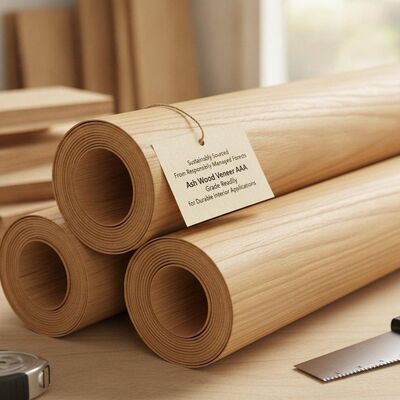 Sustainably Sourced From Responsibly Managed Forests Ash Wood Veneer AAA Grade Readily for Durable Interior Applications