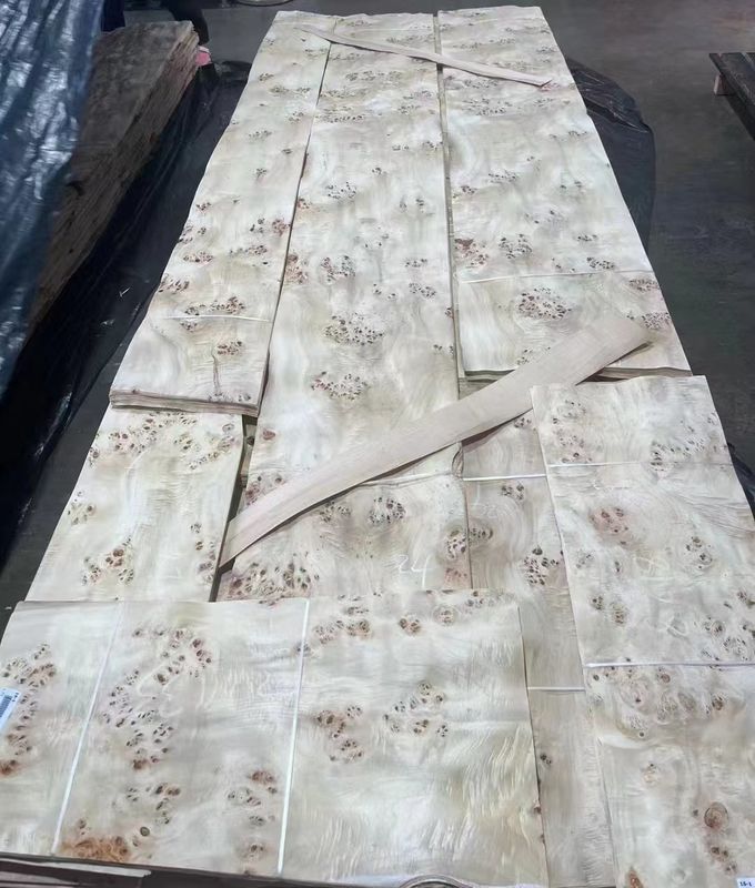Lembar Veneer Burl Poplar Berpotongan A Grade Untuk Dekorasi Furnitur