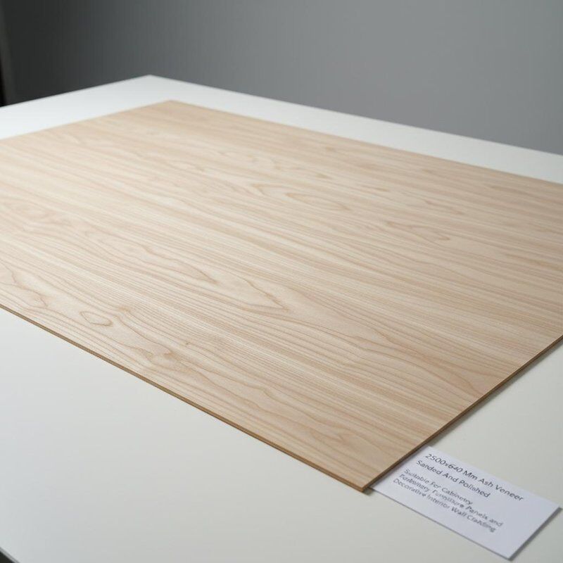 2500x640 mm Ash Veneer Sanded dan dipoles Cocok untuk kabinet Panel furnitur dan dekoratif interior dinding cladding