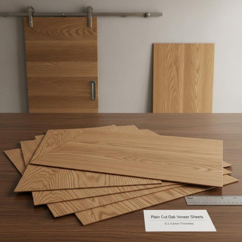 Plain Cut Oak Veneer Sheets Thickness 0.2 to 0.6mm Perfect for Sliding Door Panels Offering Natural Wood Grain Appearance